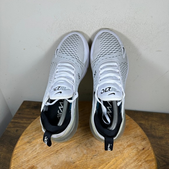 Nike Air Max 270 Mens US 10 White Black Running Casual Sneakers AH8050-100 - Picture 2 of 8